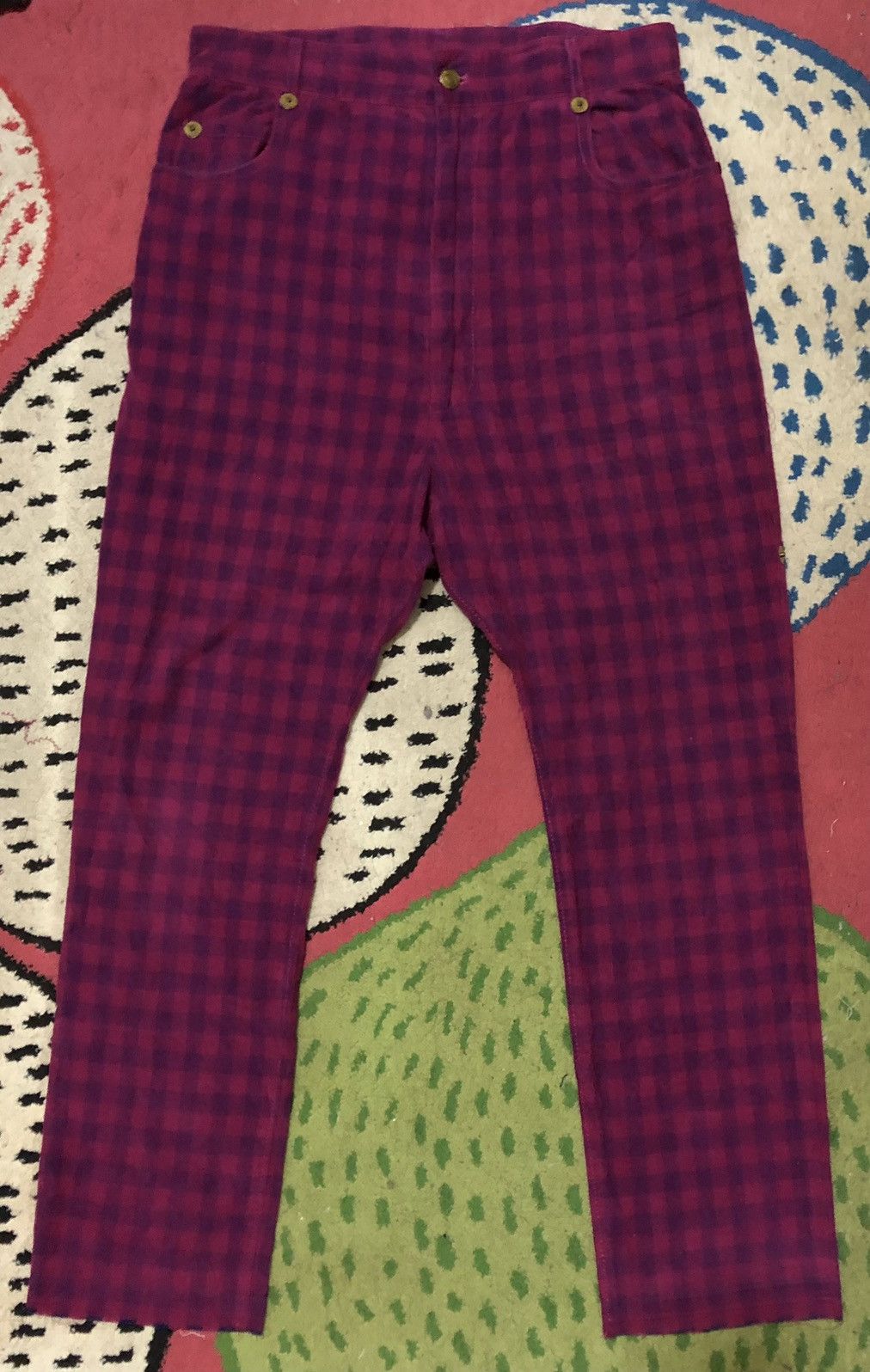 Issey Miyake RARE MERCIBEAUCOUP Japan CHECKERED Corduroy Trousers Pants Size US 32 / EU 48 - 1 Thumbnail
