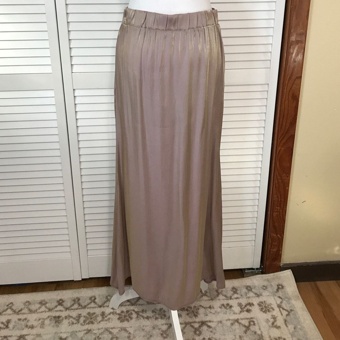 Other Elegant Taupe Metallic Silky Long Sleeve Set A-line Maxi M/L Size M / US 6-8 / IT 42-44 - 7 Thumbnail