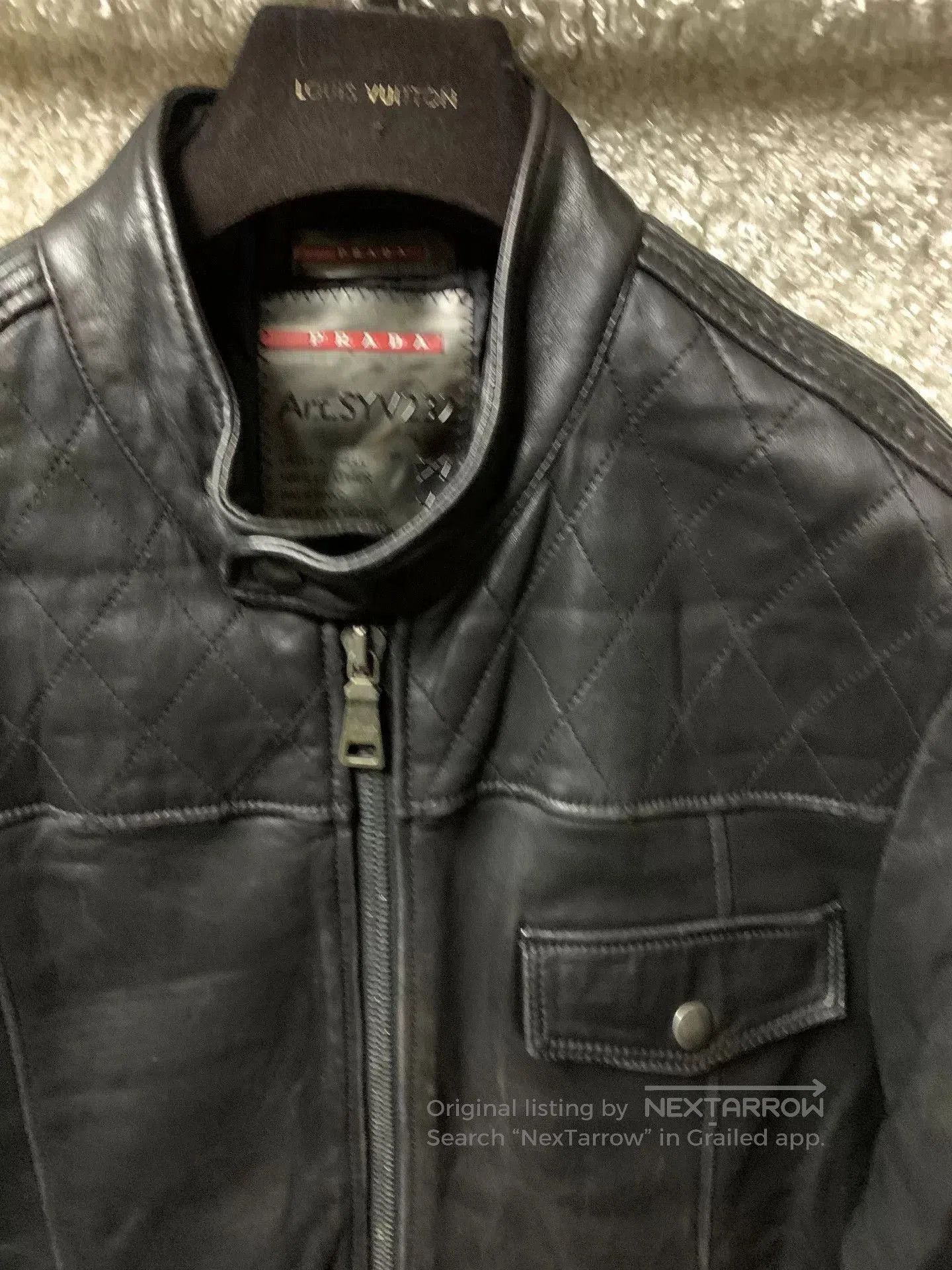 Prada Prada Men's Casual Motorcycle Leather Jacket. Size US M / EU 48-50 / 2 - 3 Thumbnail