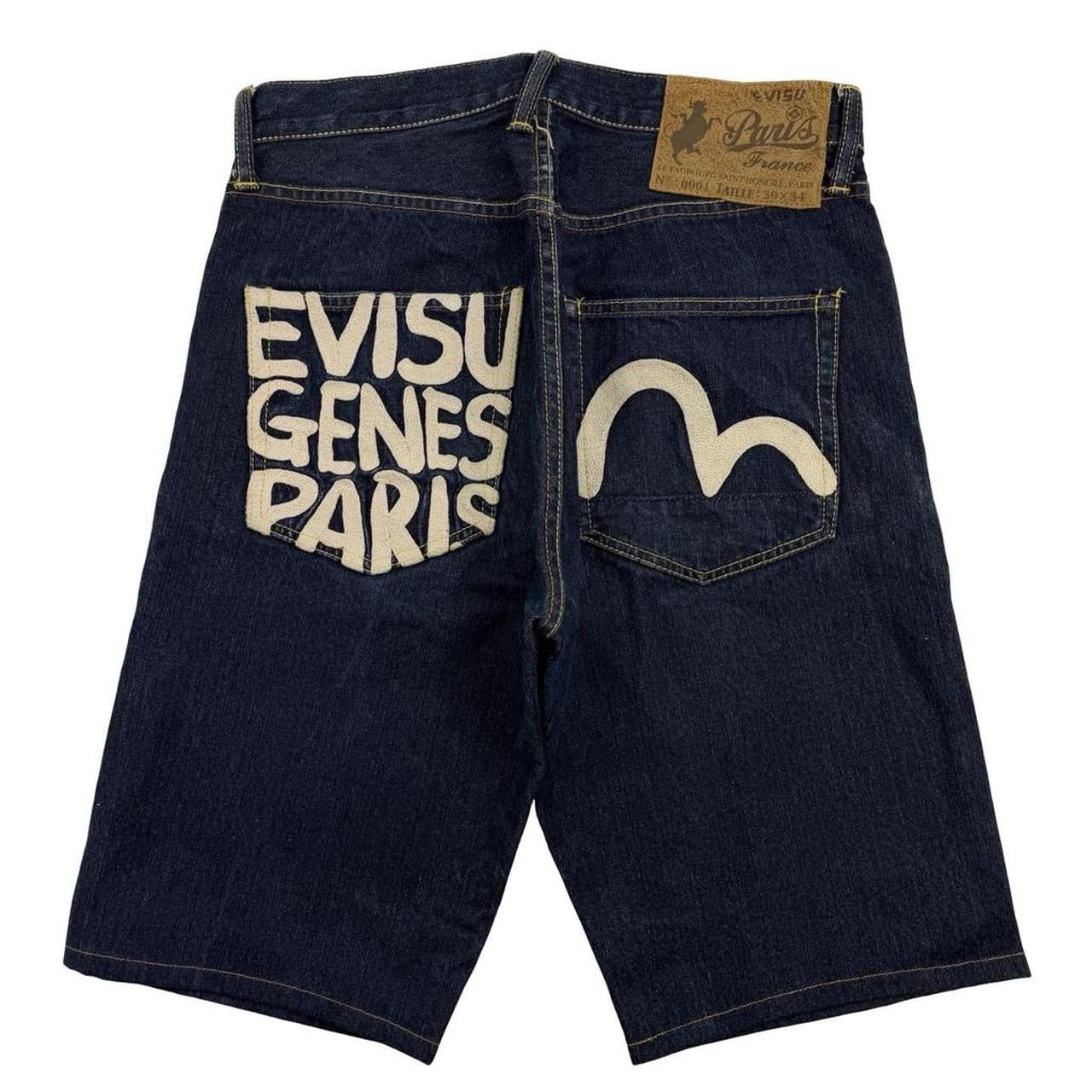 Vintage Evisu Genes Paris Gull Denim Shorts / Jorts Waist 30