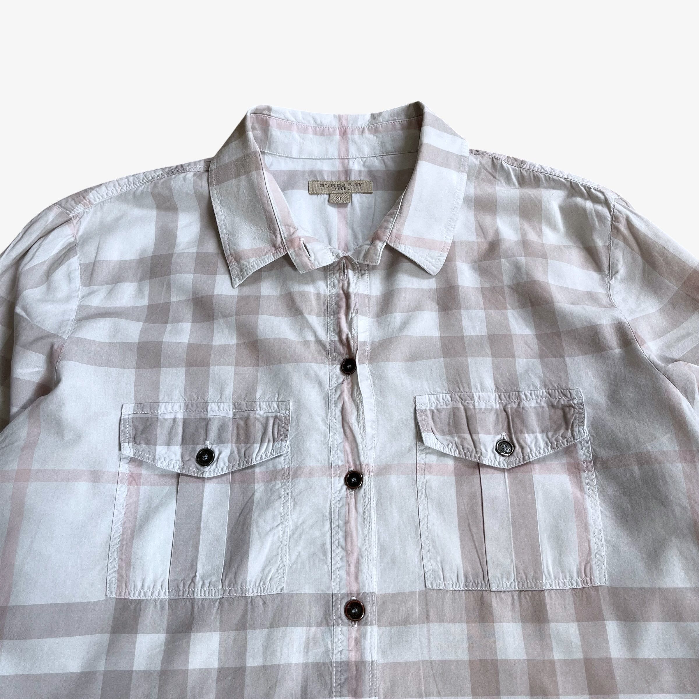 Burberry Vintage Y2K Women's Burberry White & Pink Nova Check Shirt Size M / US 6-8 / IT 42-44 - 3 Thumbnail