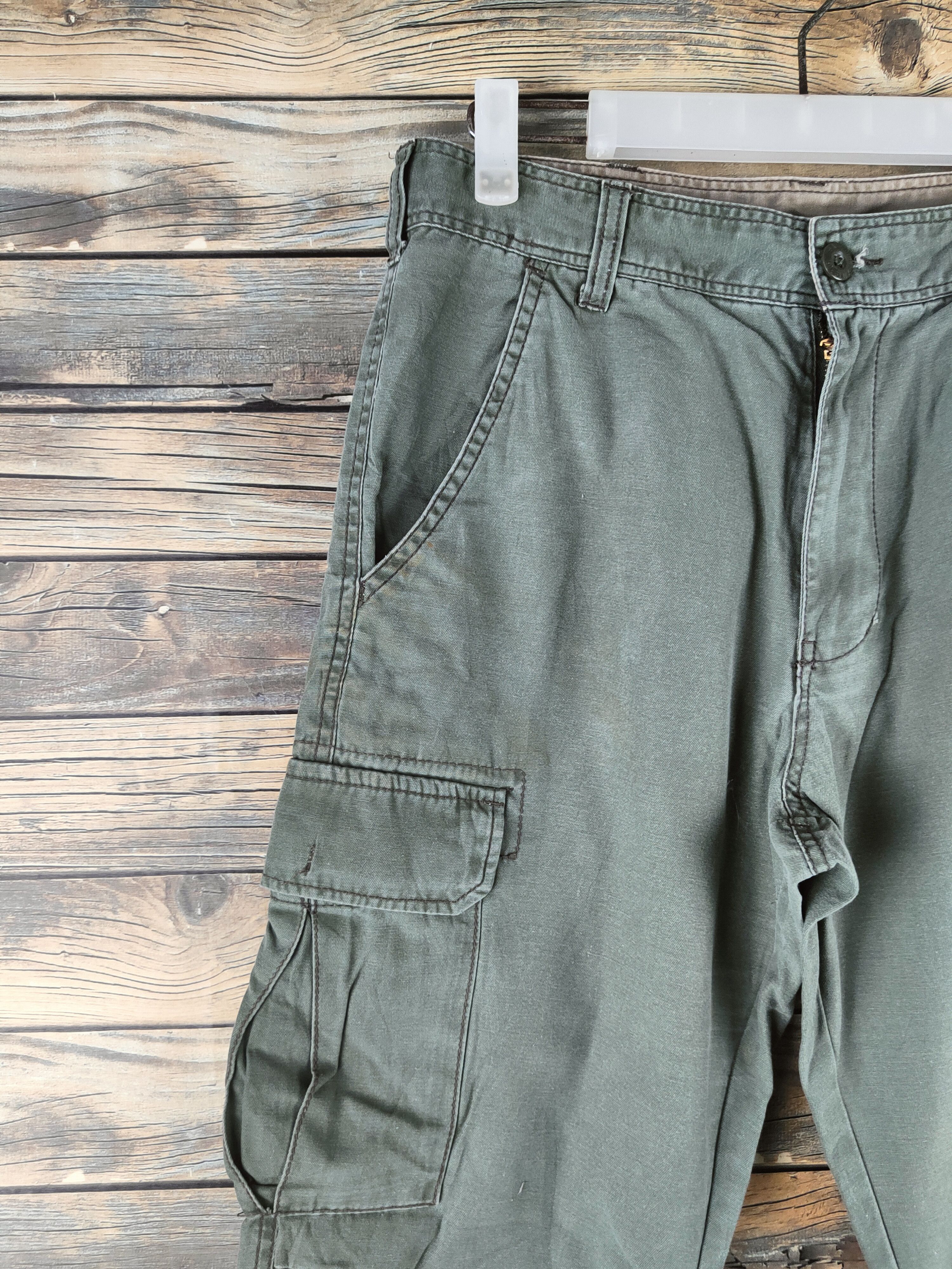Japanese Brand DLL Panaspur Green Multipocket Cargo Pants #46-222 Size US 30 / EU 46 - 3 Thumbnail