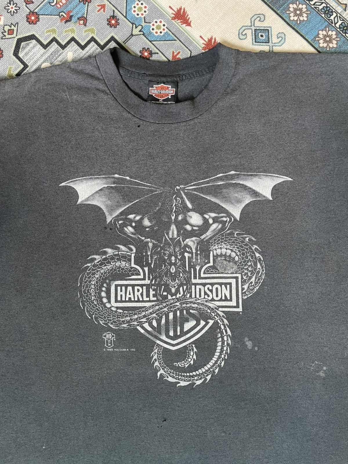 Harley Davidson Vintage Harley Davidson 80’s Size US XL / EU 56 / 4 - 2 Thumbnail