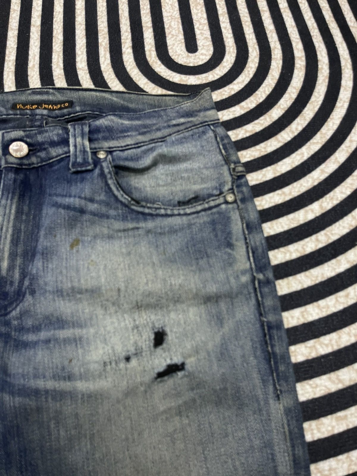 Nudie Jeans 2000s NUDIE JEANS CO SKINNY JEANS WASHABLE DISTRESSED JEANS Size US 29 - 7 Thumbnail
