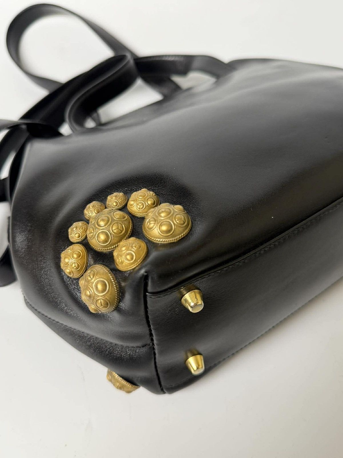 Prada Vintage Prada Black Handbag Gold Hardware Size ONE SIZE - 9 Thumbnail