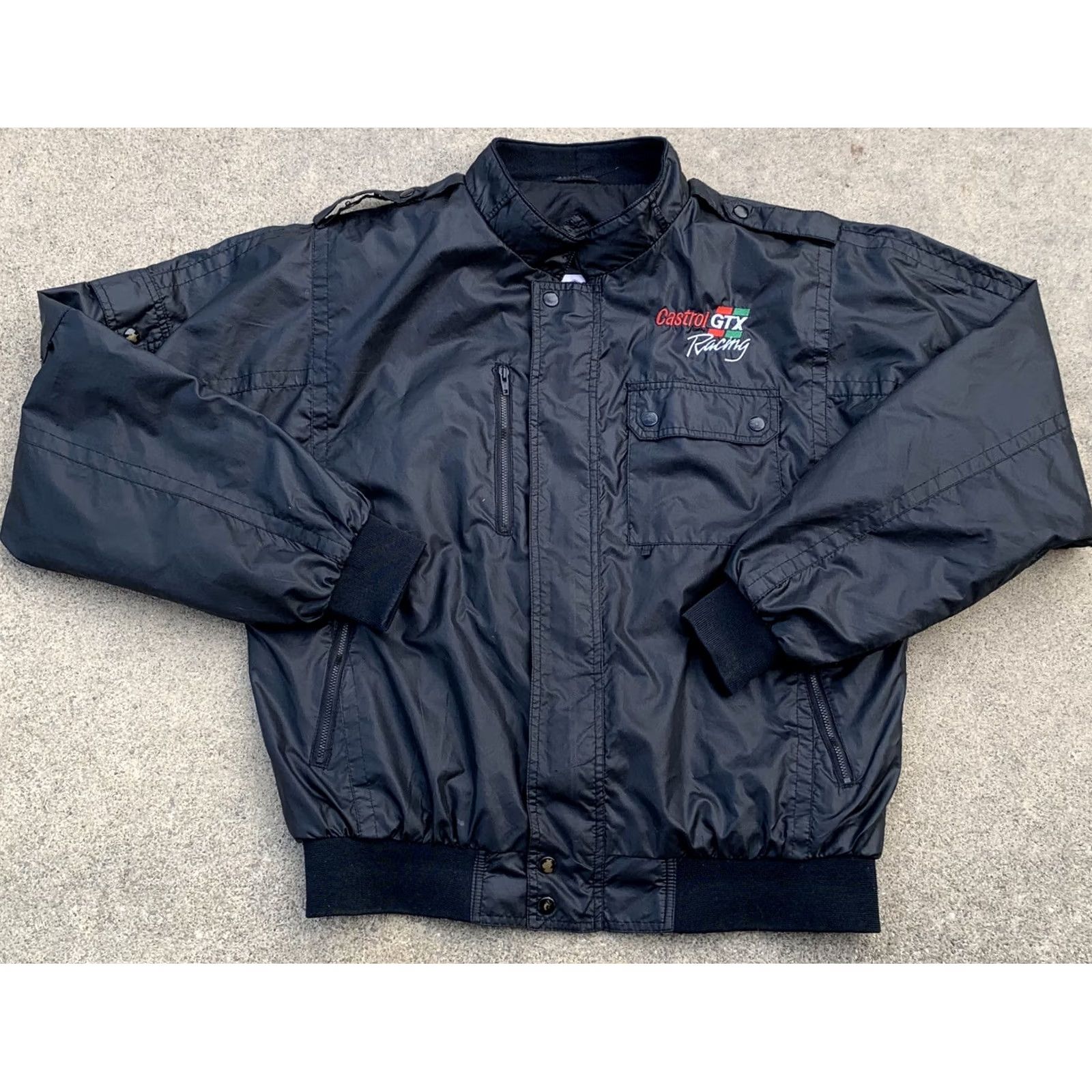 Vintage VINTAGE MV Sport Castrol GTX Racing Embroidered Jacket Nylon L Black Men Jacket Vintage 80s 90s Cars Retro Windbreaker Printed Pockets Size US L / EU 52-54 / 3 - 2 Thumbnail