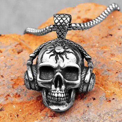 Handmade × Jewelry × Vintage Death Roock Headphone Skull Necklaces Size ONE SIZE - 4 Thumbnail