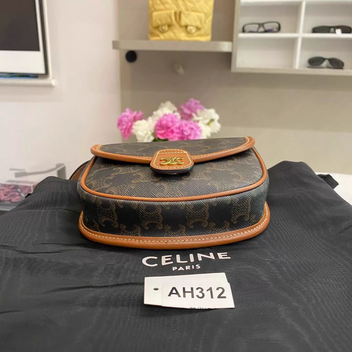 Celine CELINE Besace Triomphe Mini Saddle Bag (Mint, Dust Bag) Size ONE SIZE - 8 Thumbnail