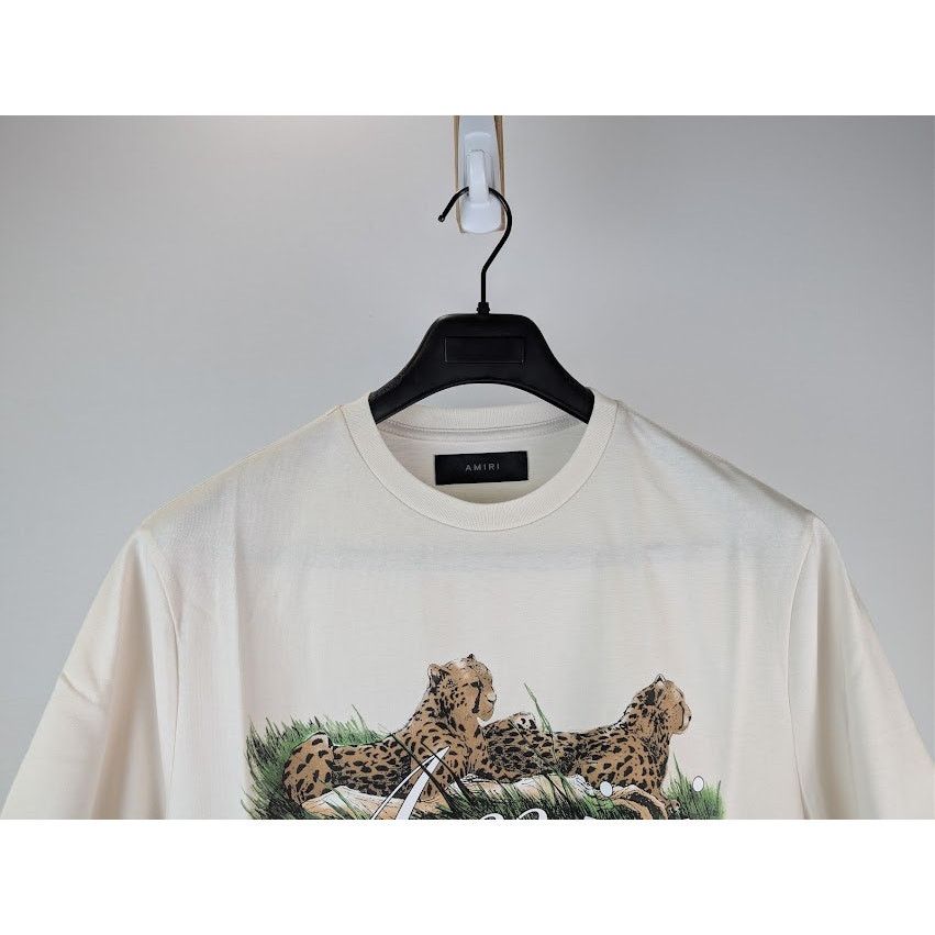 Amiri o1rshd1 Q:2 / Cheetah Logo T-shirt in Alabaster Size US M / EU 48-50 / 2 - 3 Thumbnail