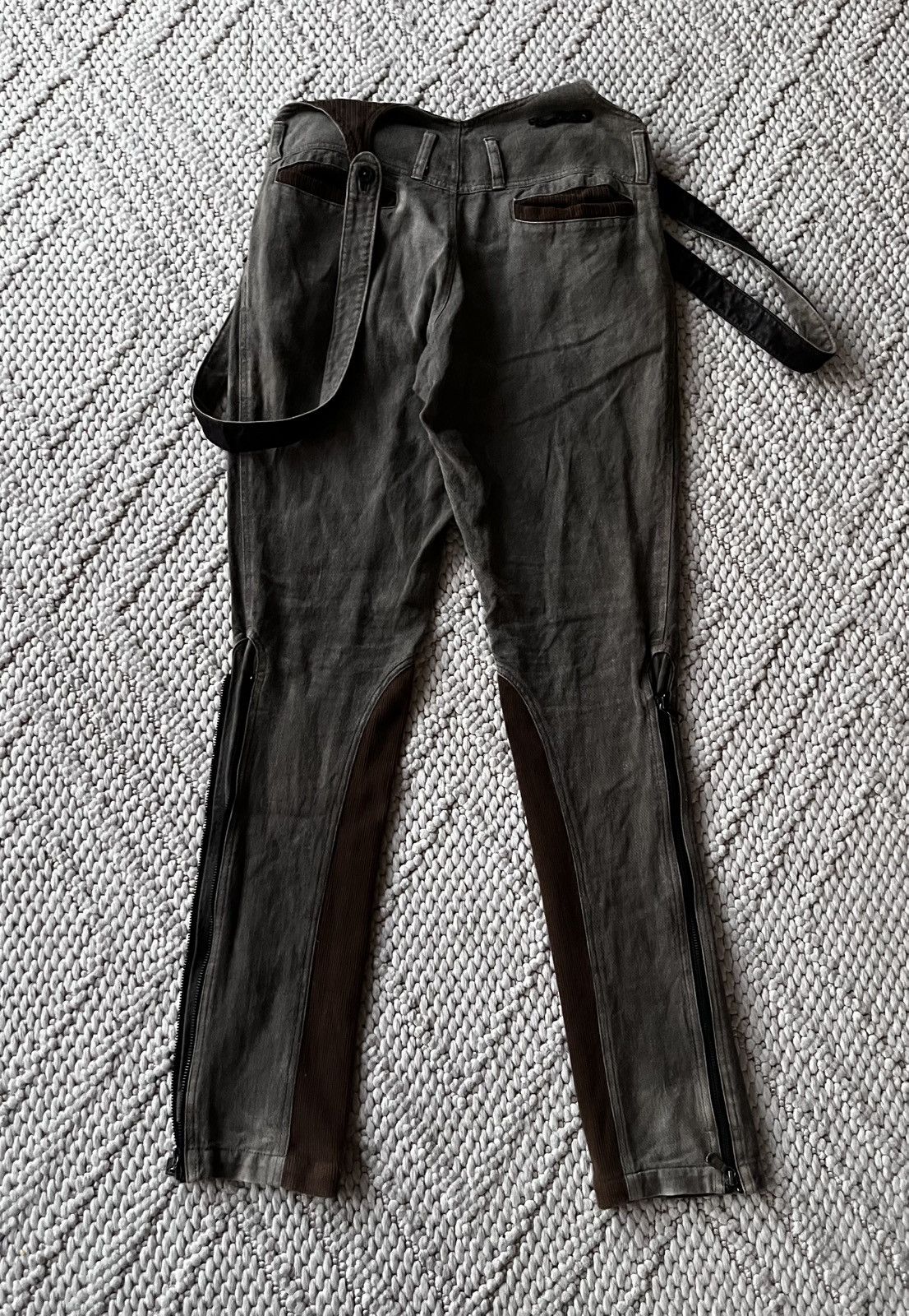 14th Addiction 14th Addiction two-toned slim denim leather accent overalls Size US 31 - 1 Thumbnail