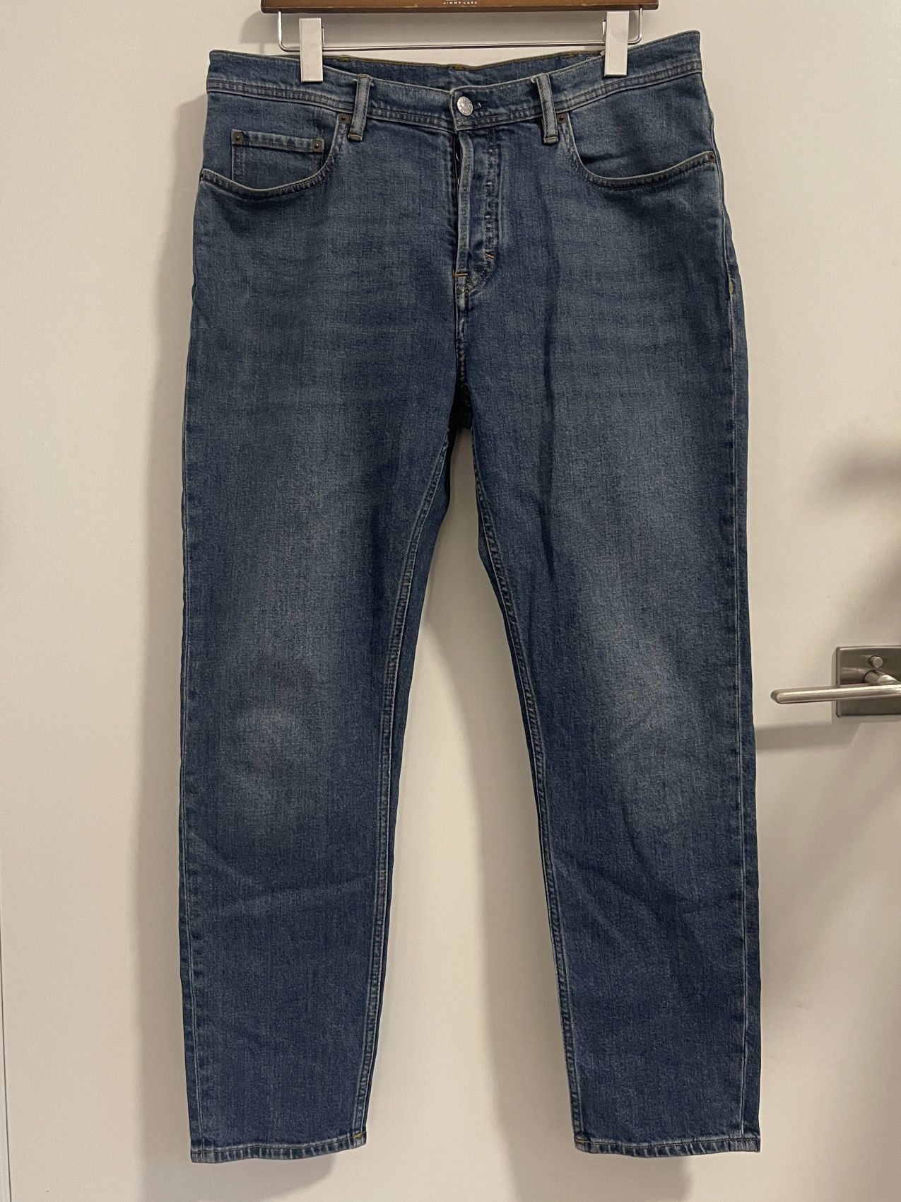 Acne Studios Acne Studios River Slim Tapered Jean Mid Blue 30O173-149 Size US 33 - 2 Thumbnail