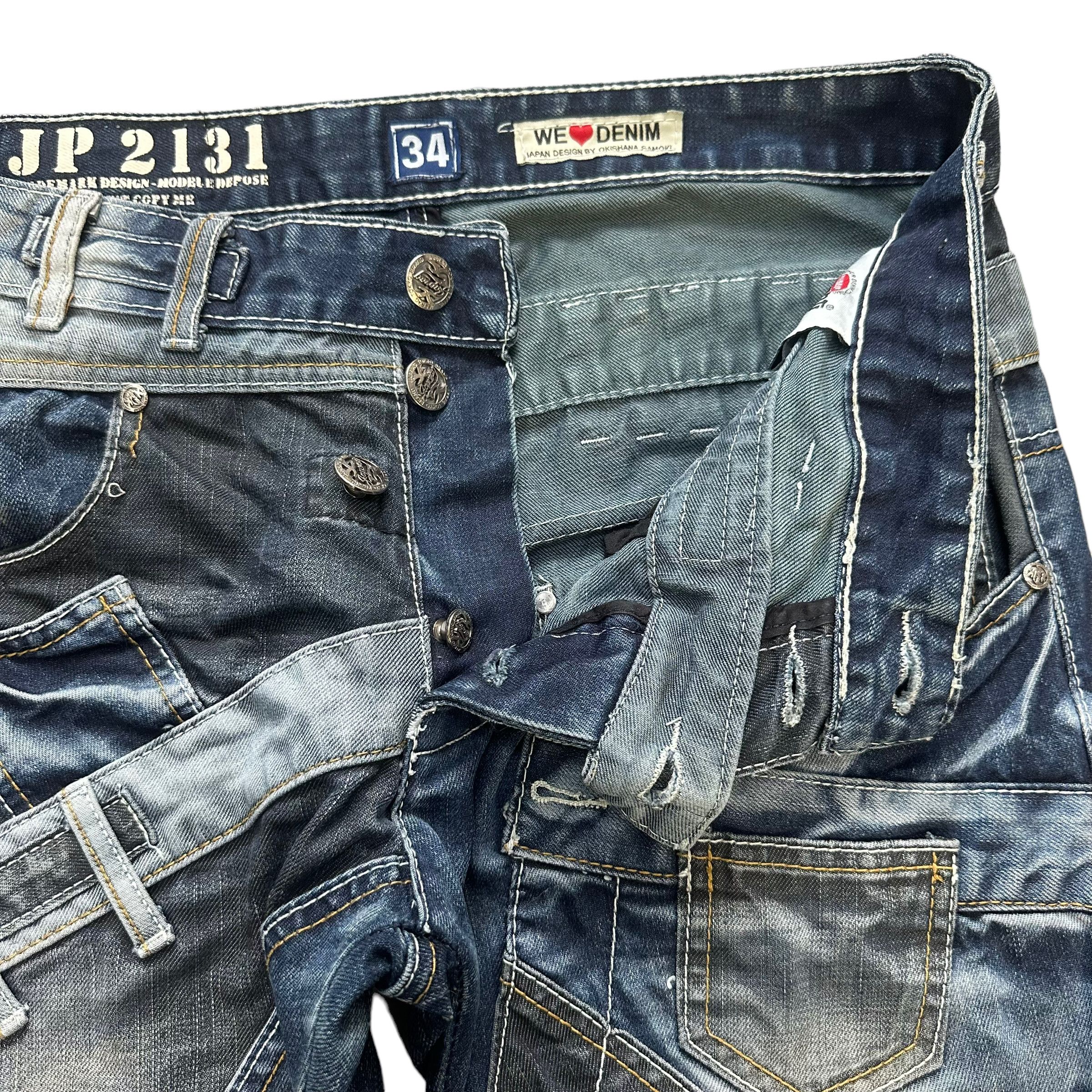Japanese Brand JAPRAG JP 2131 CRAZY DESIGN DECONSTRUCTED DENIM #8641-018 Size US 34 / EU 50 - 5 Thumbnail