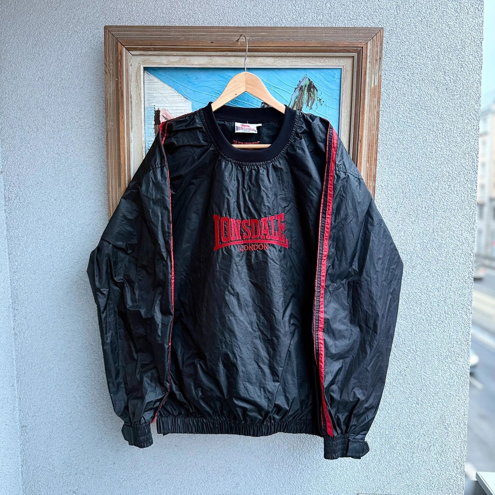 Lonsdale Lonsdale Vintage 90s Black Sweatshirt Nylon Size US XL / EU 56 / 4 - 1 Thumbnail