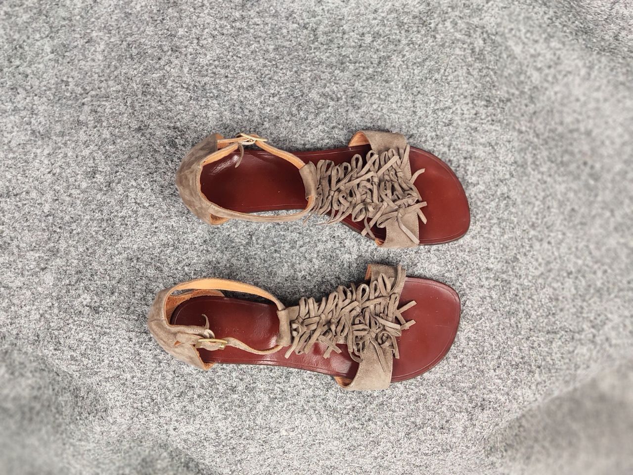 Chip & Pepper Chie Mihara Premium leather sandals without heels Shoes Size US 8.5 / IT 38.5 - 2 Thumbnail