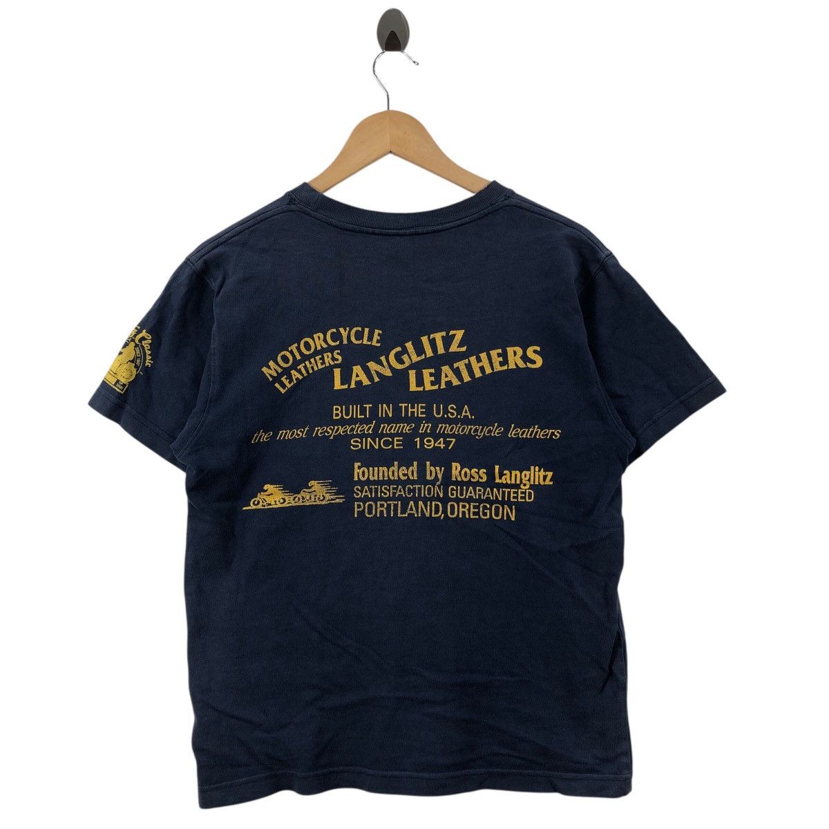 Vintage Vintage LANGLITZ LEATHER PORTLAND Oregon Motorsport T-Shirt Size US S / EU 44-46 / 1 - 5 Thumbnail