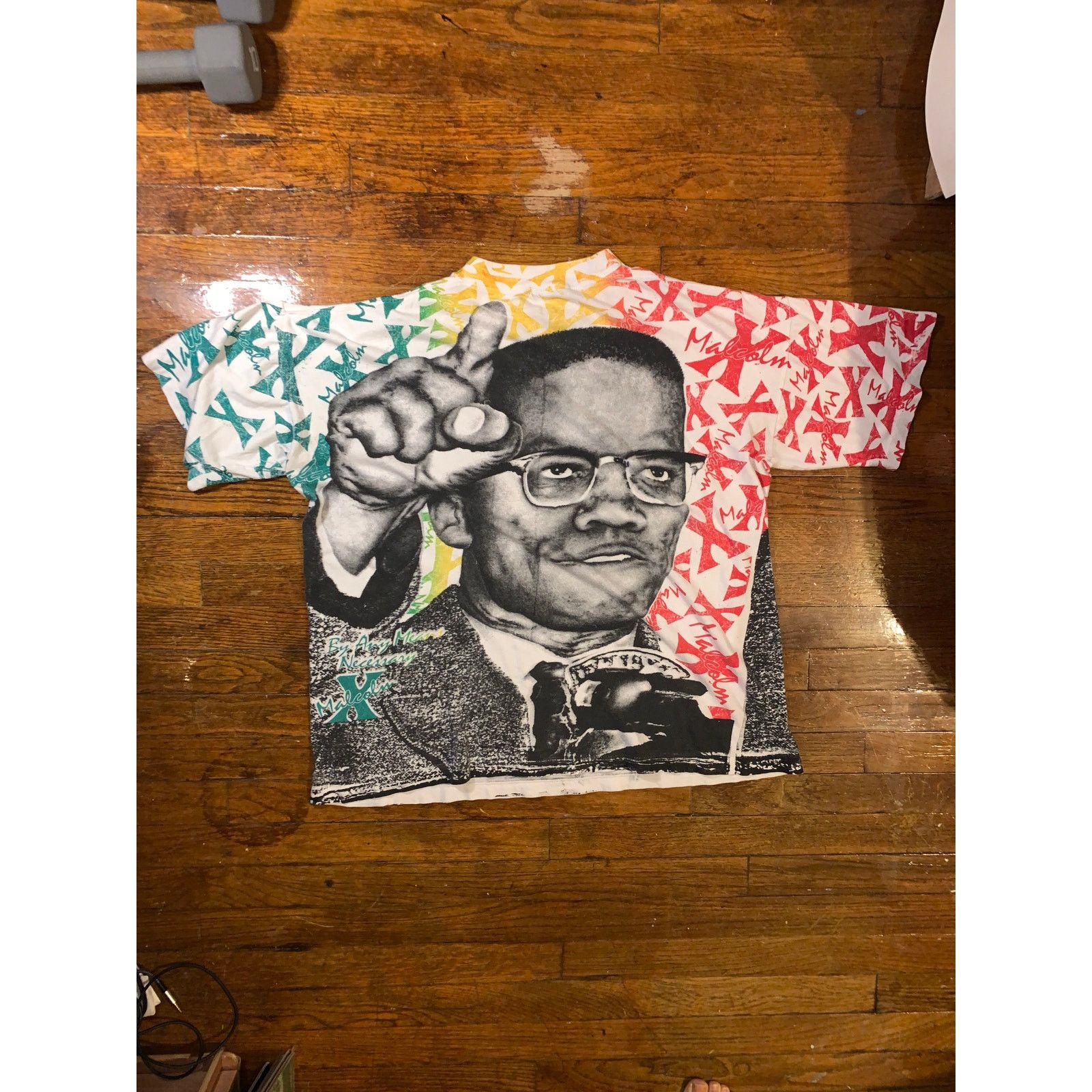Other × Vintage Vintage 90s Malcolm X AOP T Shirt XL Okina Rap Tee Size US XL / EU 56 / 4 - 8 Thumbnail