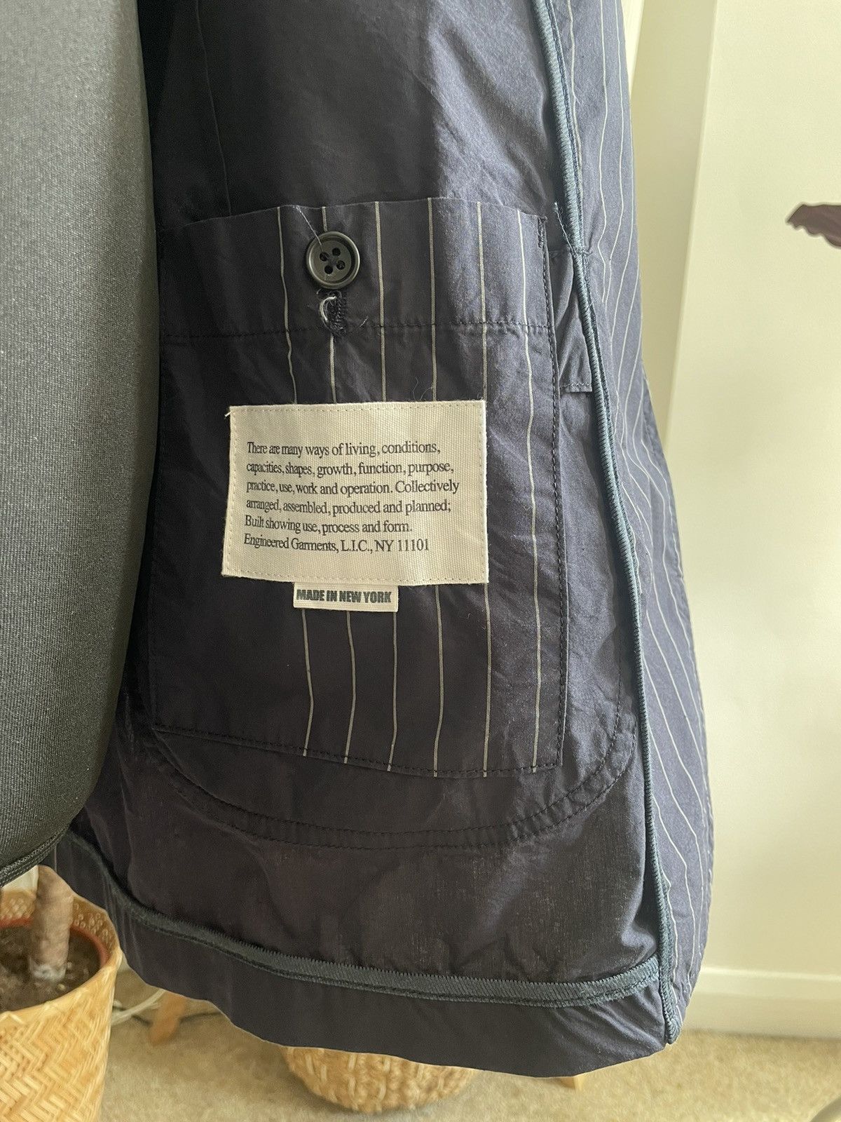 Engineered Garments Engineered Garments - Chalk Stripe Lawrence Jacket Size 42R - 3 Thumbnail
