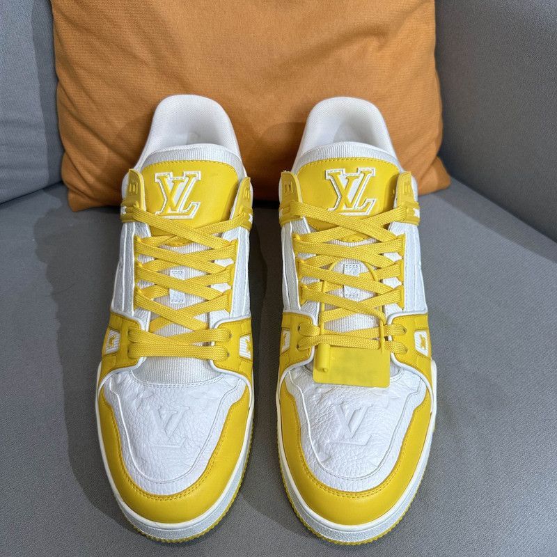 Louis Vuitton Louis Vuitton Yellow Low-Top Fashion Sneakers -2508 Size US 10 / EU 43 - 1 Thumbnail