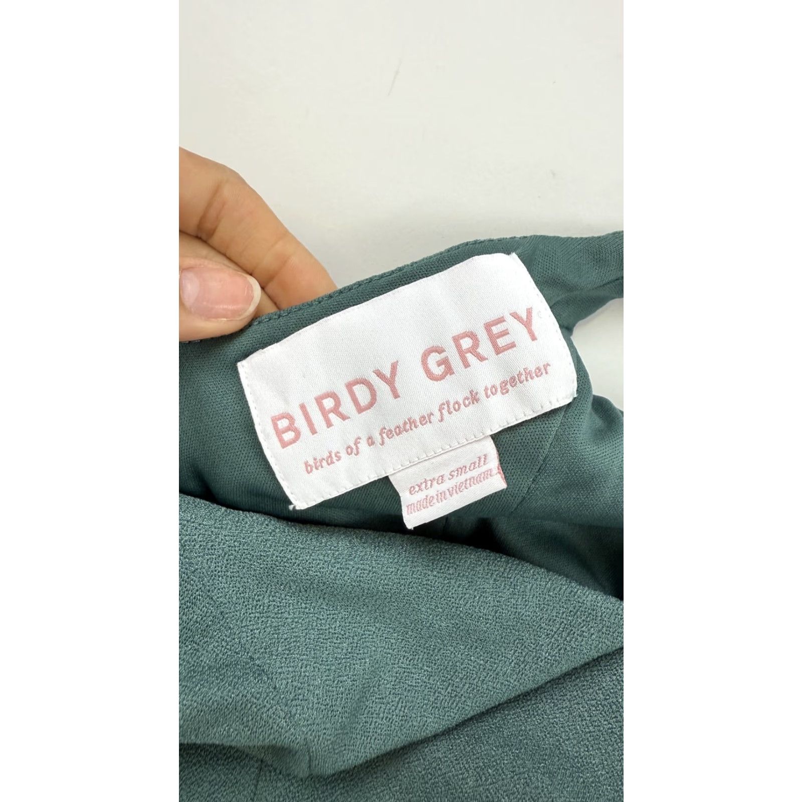 Vintage Birdy Grey Dress XS Green Bridesmaid Formal Maxi Slit Gown Womens Size XS / US 0-2 / IT 36-38 - 3 Thumbnail