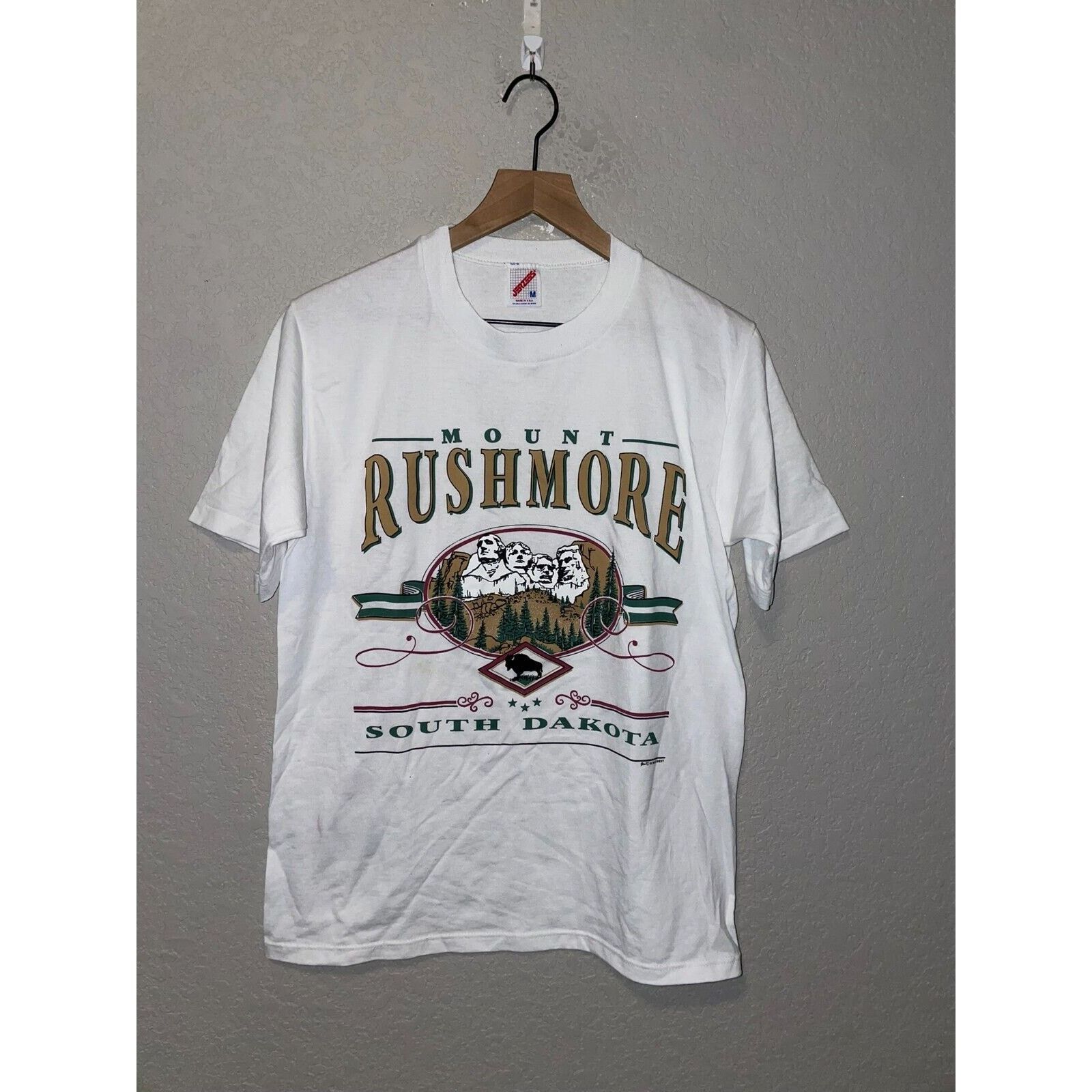 Jerzees Vintage Test Print Shirt Mt Rushmore Lake Tahoe White M Tee Size US M / EU 48-50 / 2 - 1 Thumbnail