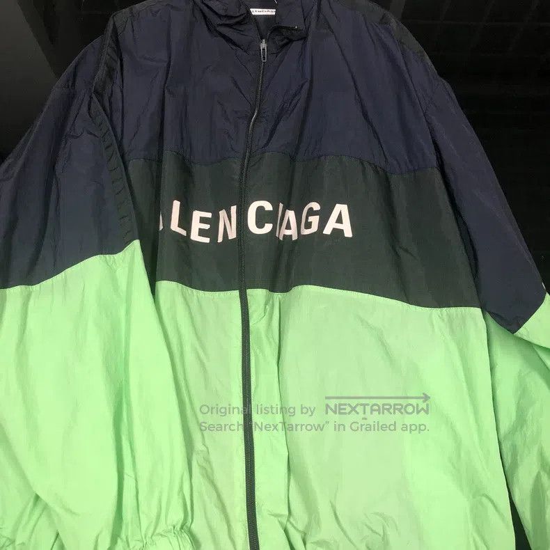Balenciaga Balenciaga Black and Green Color Blocked Windbreaker Size XS / US 0-2 / IT 36-38 - 1 Thumbnail