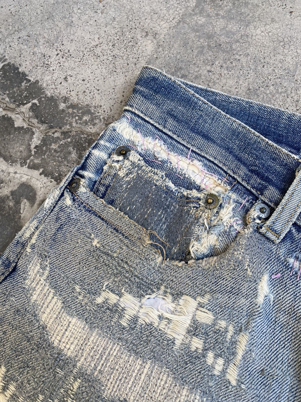 Spellbound Vintage Spellbound Boro Distressed Denim Size US 33 - 17 Thumbnail