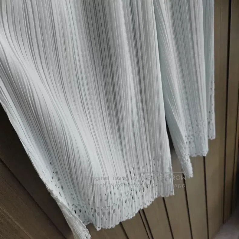 Issey Miyake Issey Miyake size:1 Light Blue Window Grille Cutout Pleate Size 31" - 2 Thumbnail