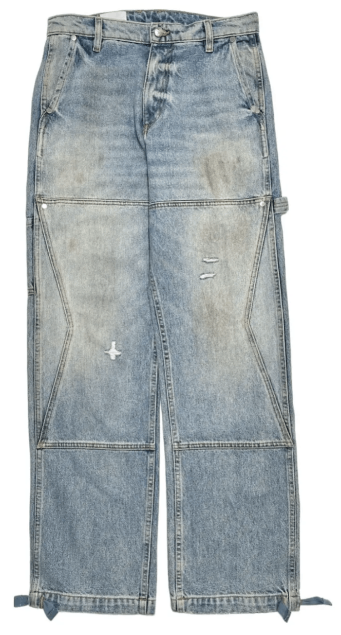 Rhude RHUDE Authentic Reza Denim Double Knee Indigo Pants Size US 34 / EU 50 - 2 Thumbnail