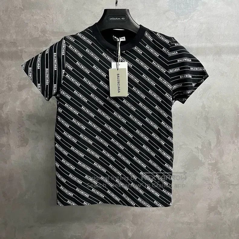 Balenciaga Balenciaga Black Striped Print Crewneck Tee. Size US S / EU 44-46 / 1 - 1 Thumbnail