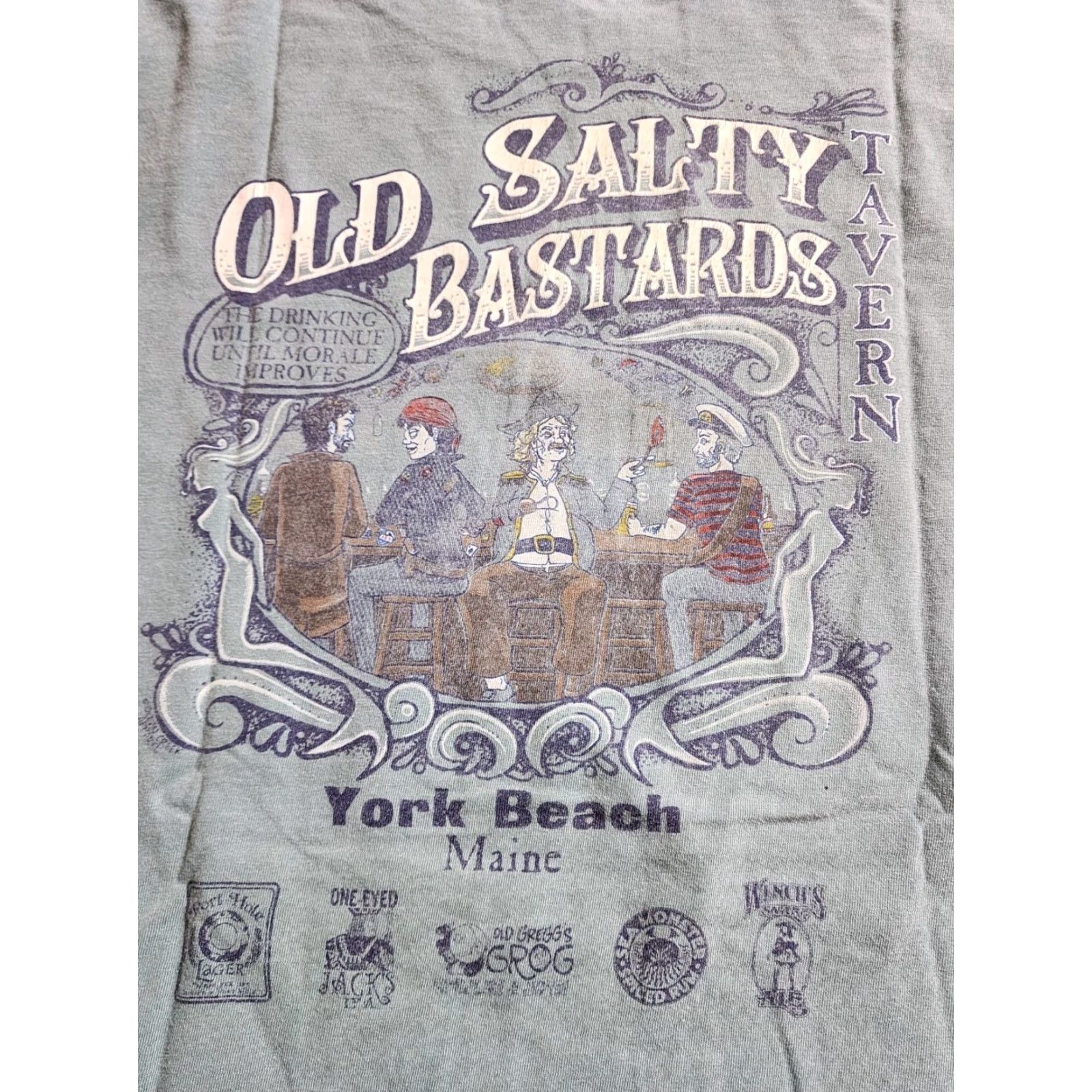 Comfort Colors Mens L Old Salty Bastards Tavern York Beach Maine Funny Destination T Shirt Size US L / EU 52-54 / 3 - 4 Thumbnail