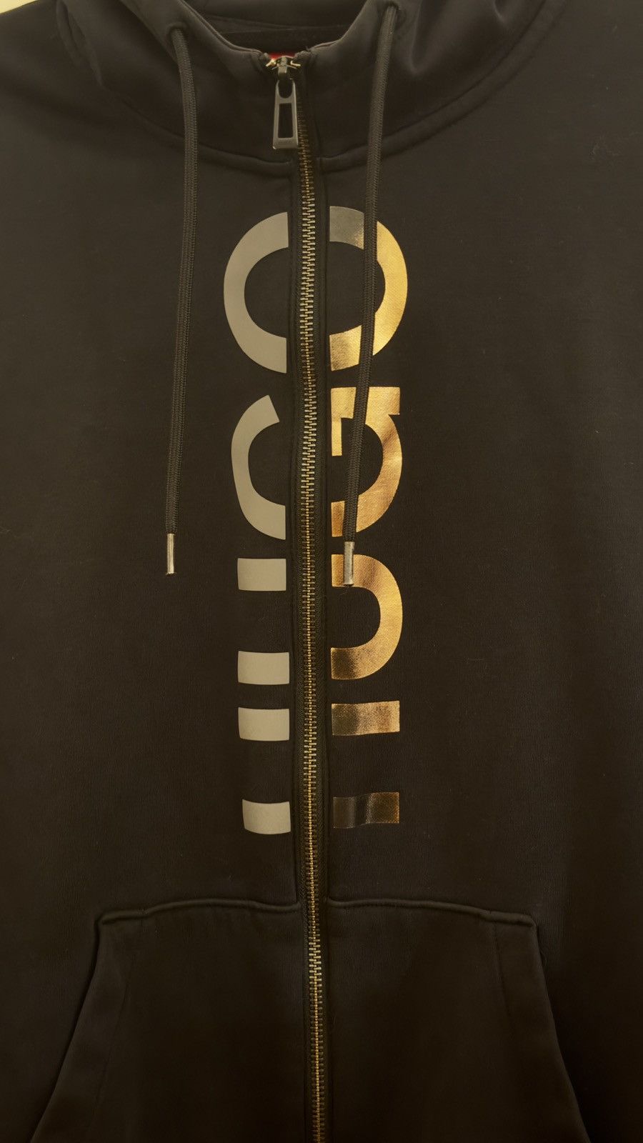 Hugo HUGO black logo split zipup Size US M / EU 48-50 / 2 - 2 Thumbnail