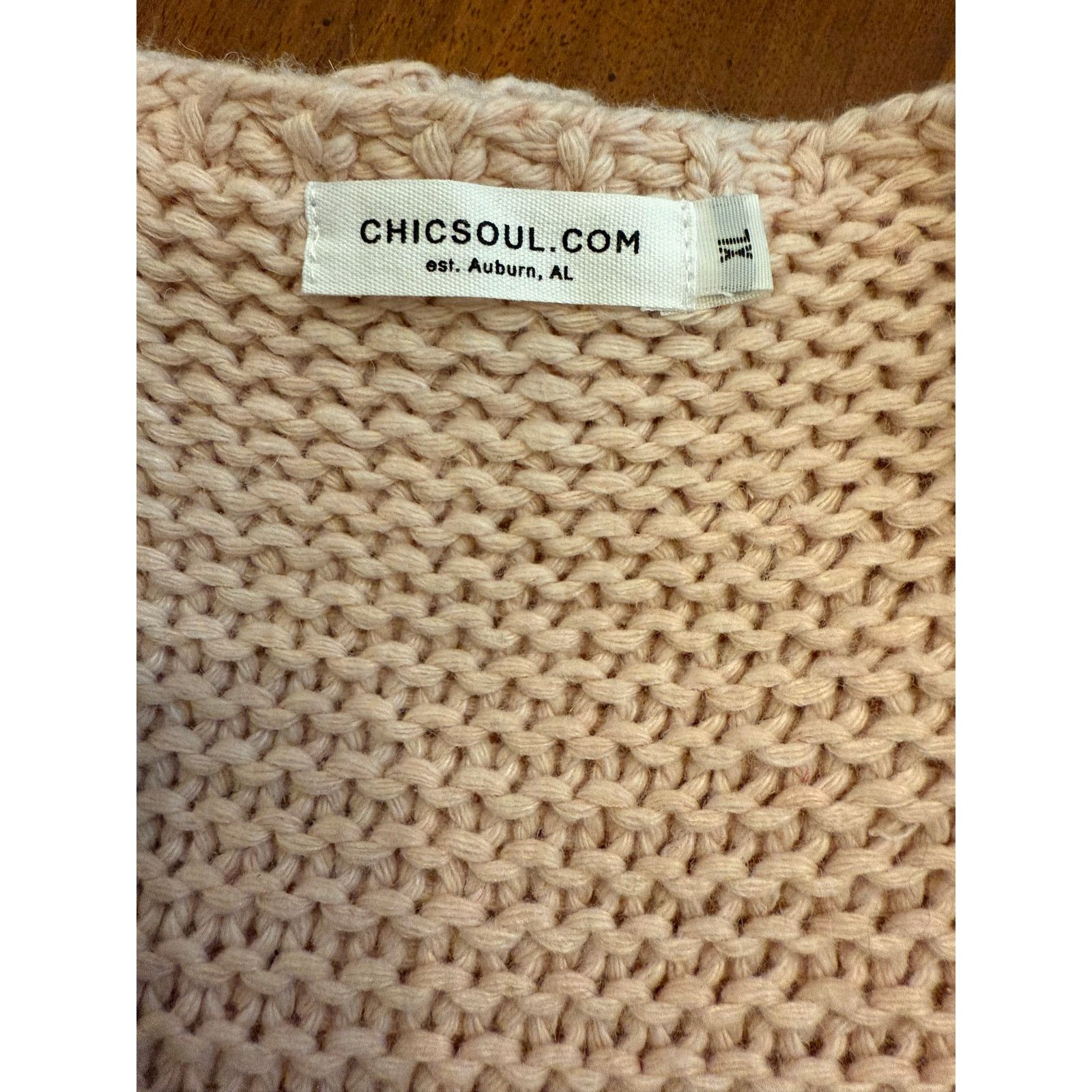 Other EUC Chic Soul Pale Pink Chunky Knit Cardigan Size XL Size XL / US 12-14 / IT 48-50 - 5 Thumbnail