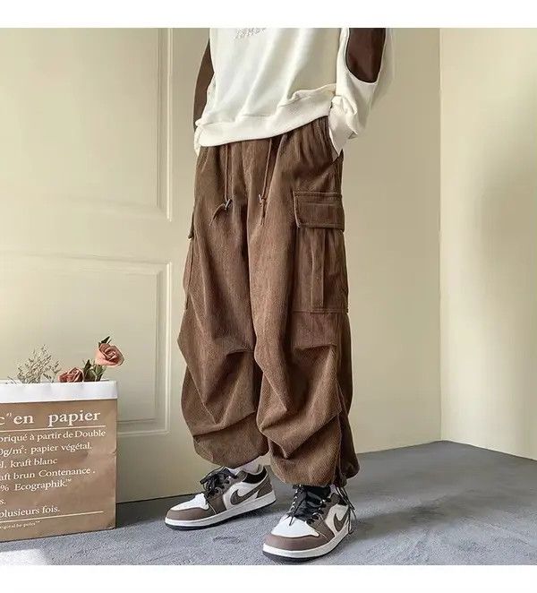 Japanese Brand Fukuoka x Kyoko Brown Cargo Corduroy Pants Size US 31 - 2 Thumbnail