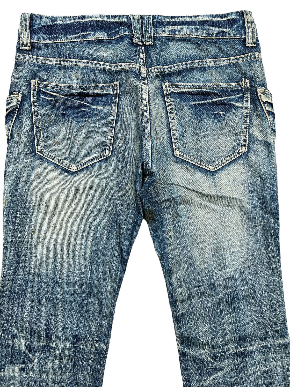 Michel Klein Michael Klein Distressed Faded Flare Denim Jeans 34x33 Size 34" / US 12 / IT 48 - 5 Thumbnail