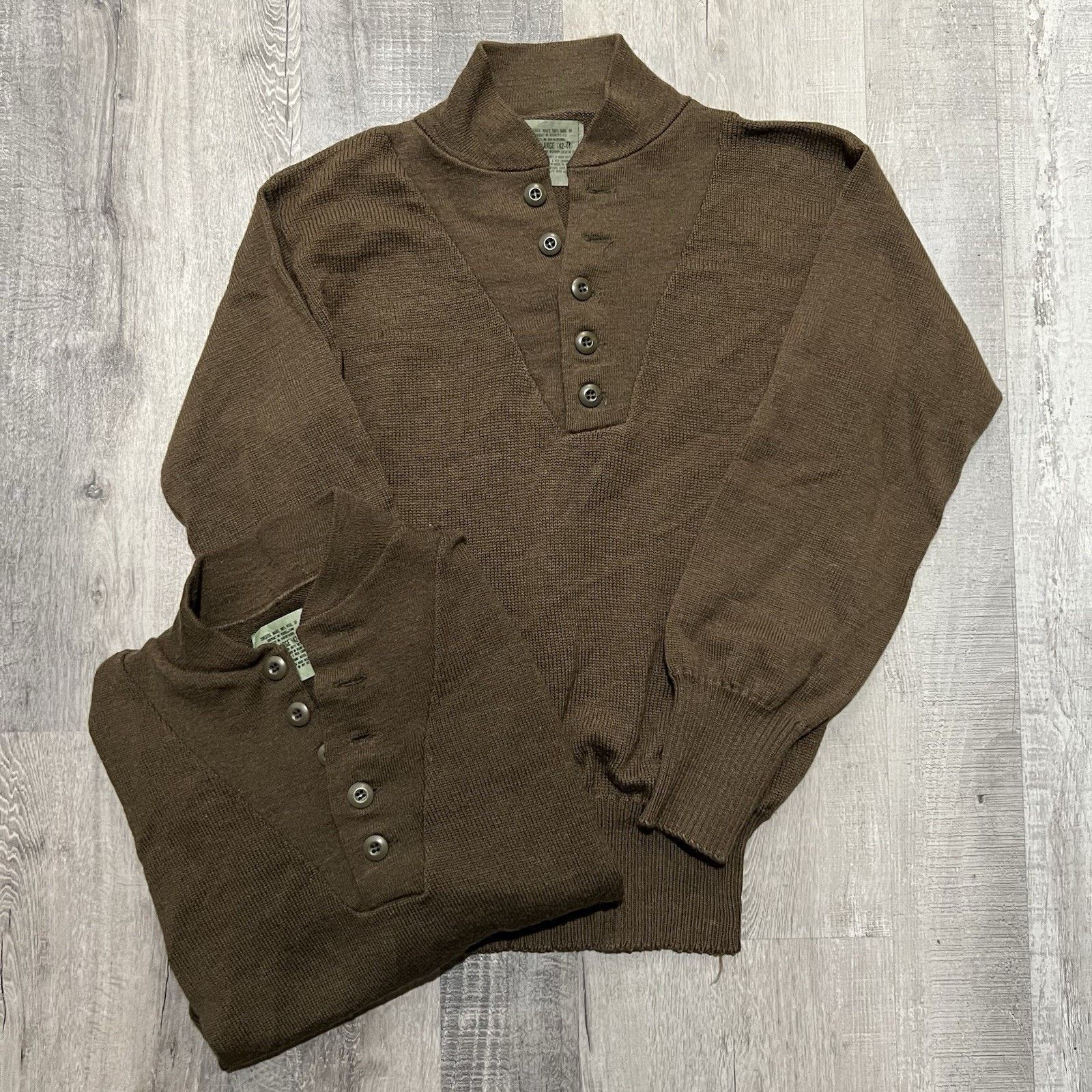 Vtg Military OLIVE DRAB Army Sweaters Wool Bundle Lot Large