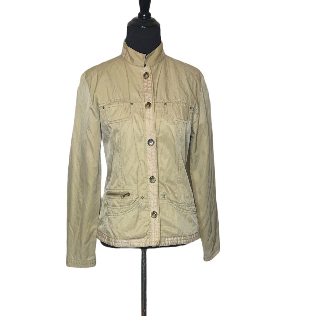 Chicos Chico's beige long sleeves buttoned summer jacket size small Size S / US 4 / IT 40 - 6 Thumbnail