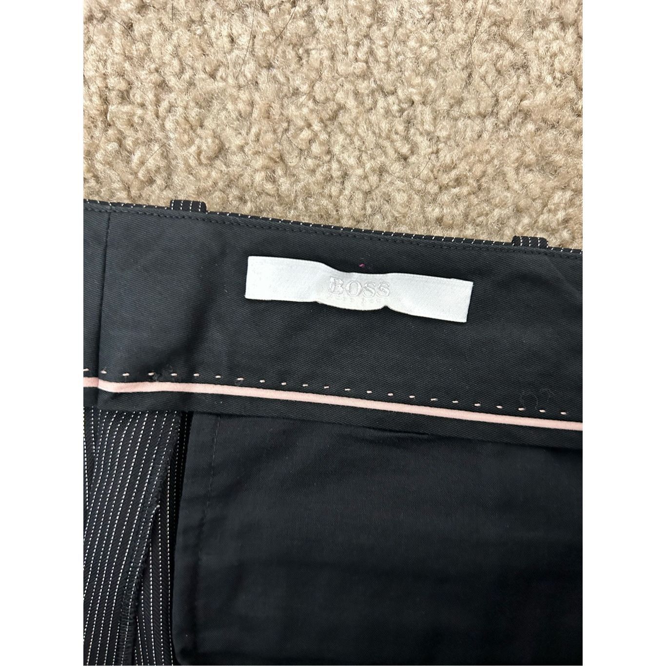 Hugo Boss Hugo Boss Virgin Wool Black White Stripe Straight Leg Pants, Size 30" / US 8 / IT 44 - 4 Thumbnail