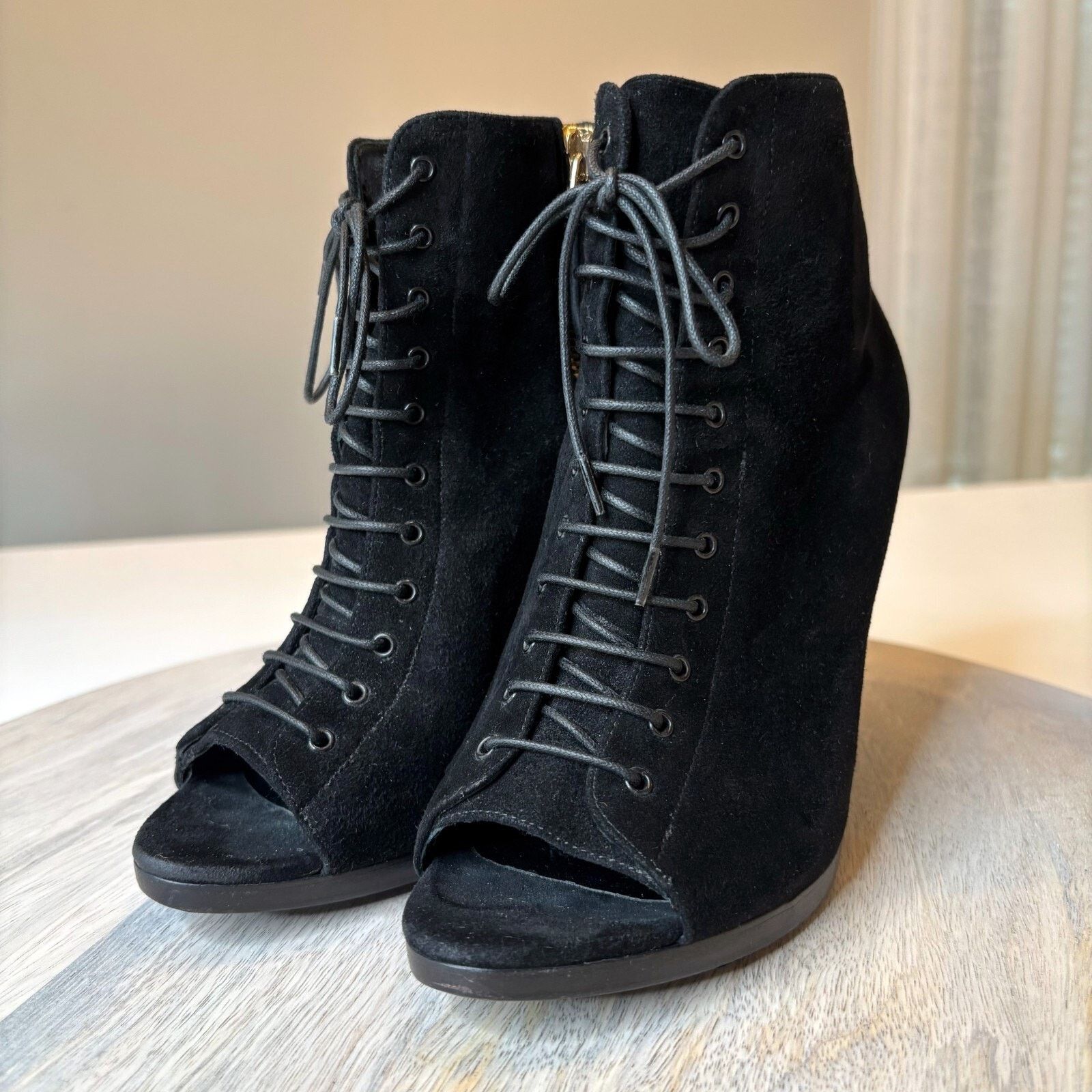 Burberry Authentic Burberry Black Suede Lace Up Booties US Size 5.5 Size US 5.5 / IT 35.5 - 3 Thumbnail