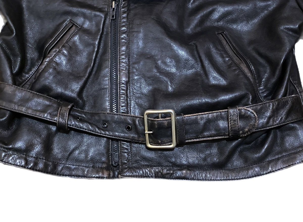 Vintage Retro style 50s Motorcycle Distressed Leather Biker Jacket Size US XL / EU 56 / 4 - 5 Thumbnail