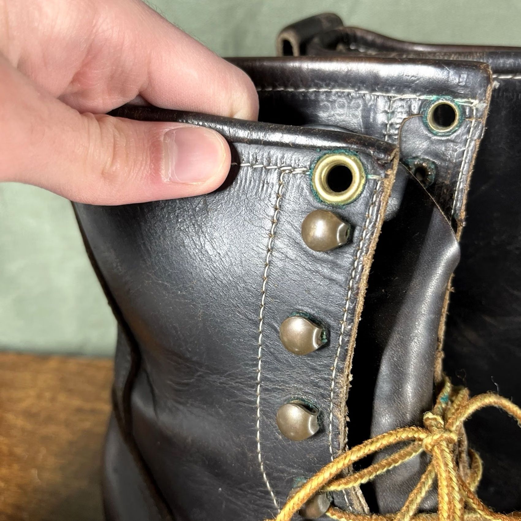 Vintage Vintage Leather Logger Steel Toe Work Boots Mens Size 13 Brown Neoprene Needs Repair Size US 13 / EU 46 - 5 Thumbnail