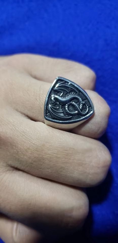 Jewelry Dragon Shield Ring Streetwear Jewelry Fashion Gift Size ONE SIZE - 1 Thumbnail