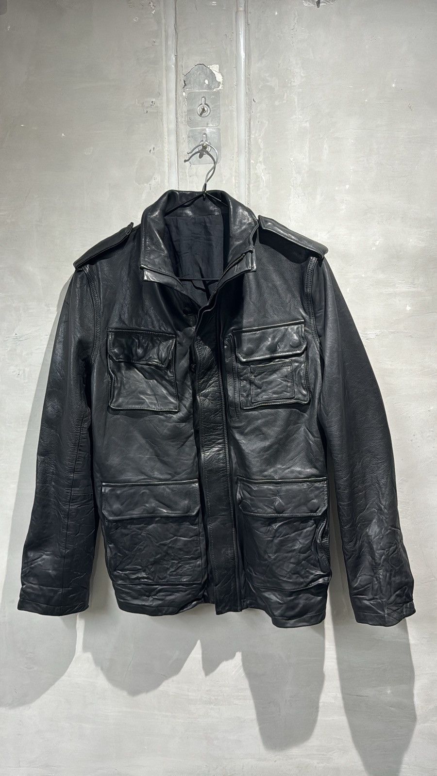 Japanese Brand Attack The Mind 7 Tactical Oxhide Leather Jacket Size US L / EU 52-54 / 3 - 18 Thumbnail