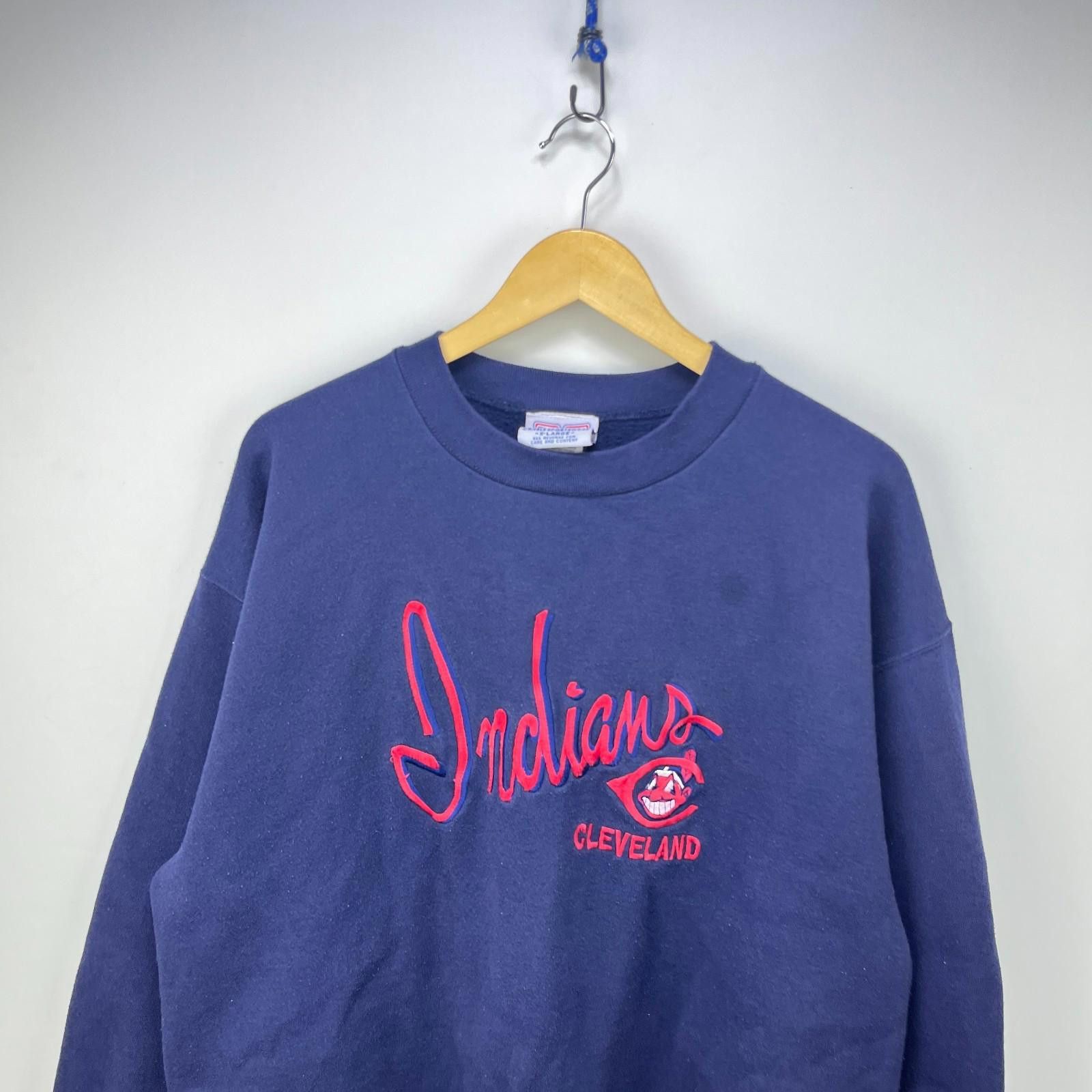 Other Vintage 90s Cleveland Indians Script MLB Sweatshirt XL Size ONE SIZE - 2 Thumbnail