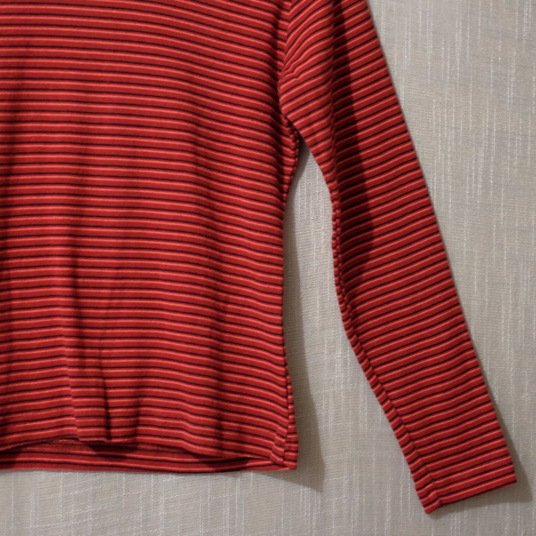 Vintage VINTAGE Columbia Shirt Mock Neck Stripe Red/Black/Pink Women's M #H81-4 Size M / US 6-8 / IT 42-44 - 4 Thumbnail