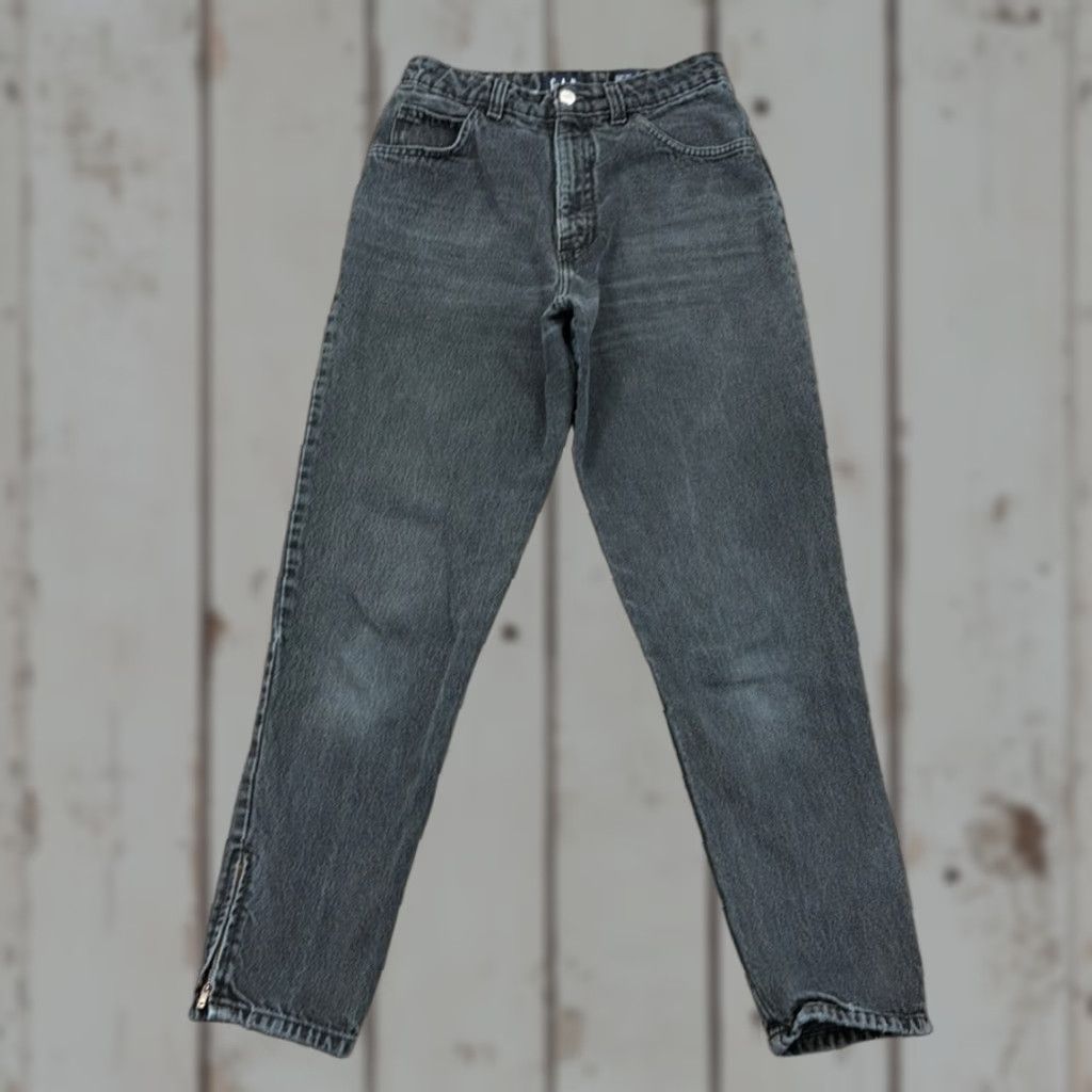 Gap VINTAGE GAP Jeans Womens 8 Black High Rise Tapered Denim 23x28 USA Size 30" / US 8 / IT 44 - 1 Thumbnail
