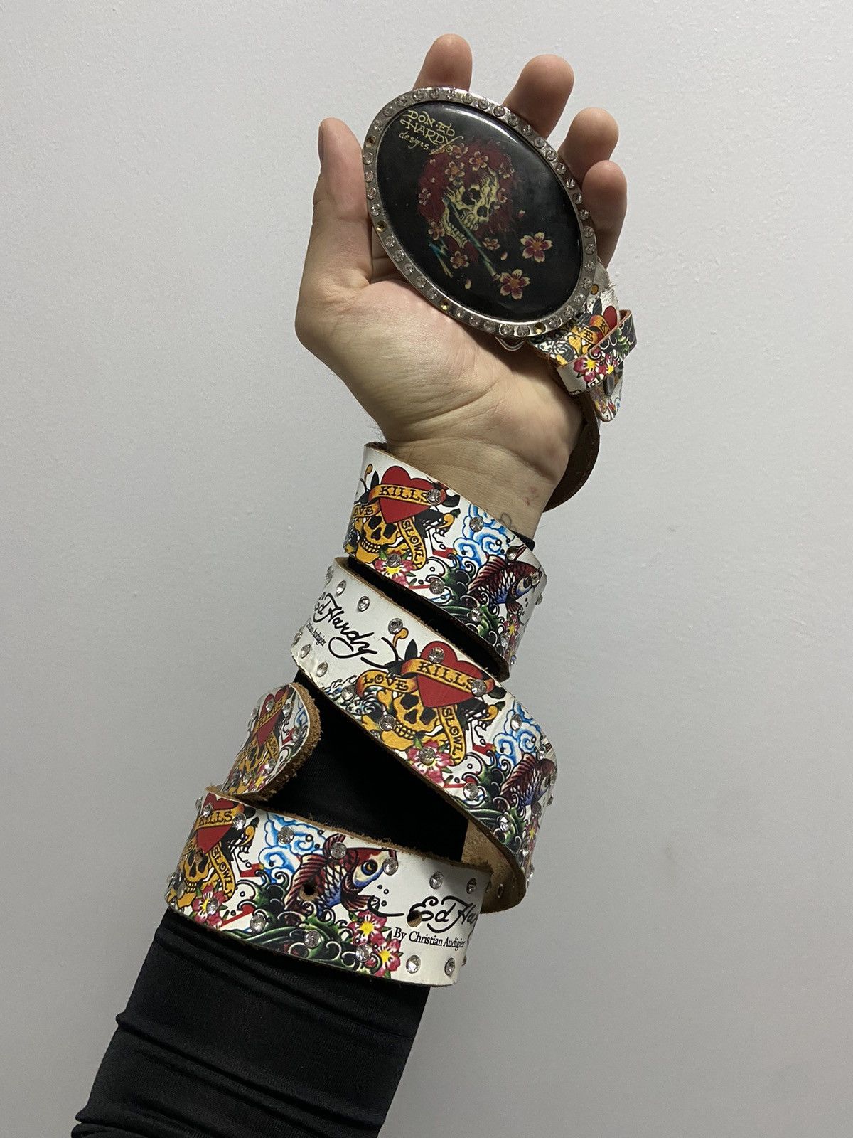 小物 archive edhardy belt scull buckle y2k Ed Hardy Archive Ed Hardy Y2K Designer Men's Skull Tattoo Buckle
