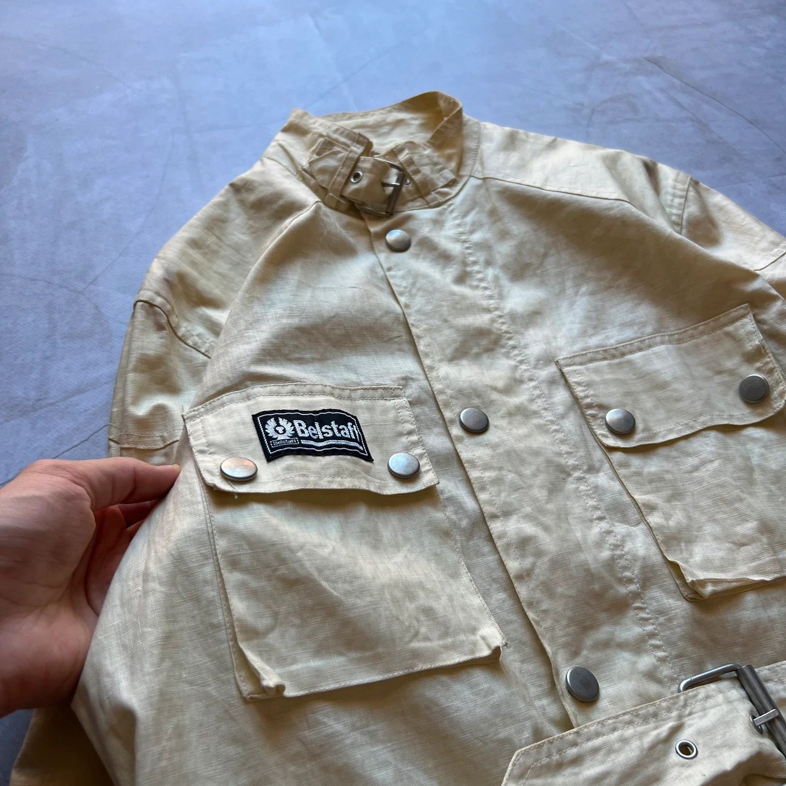 Belstaff vintage Belstaff Bomber jacket coat 90s motorcycle linen Size US M / EU 48-50 / 2 - 4 Thumbnail