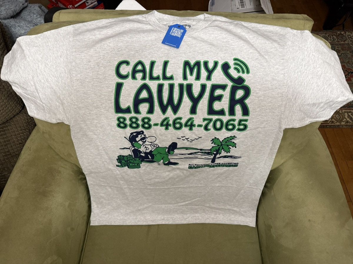 Market Market Studios “Call My Lawyer” grey tee, XL, t-shirt Size US XL / EU 56 / 4 - 1 Thumbnail