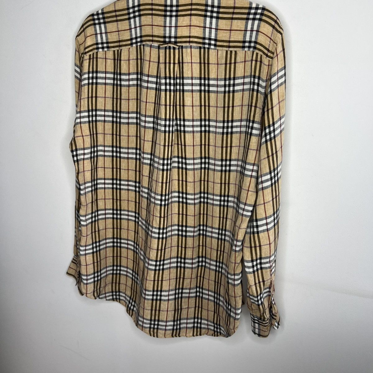 Burberry Burberry Linen Nova Check Shirt Button Up Beige Size US L / EU 52-54 / 3 - 10 Thumbnail