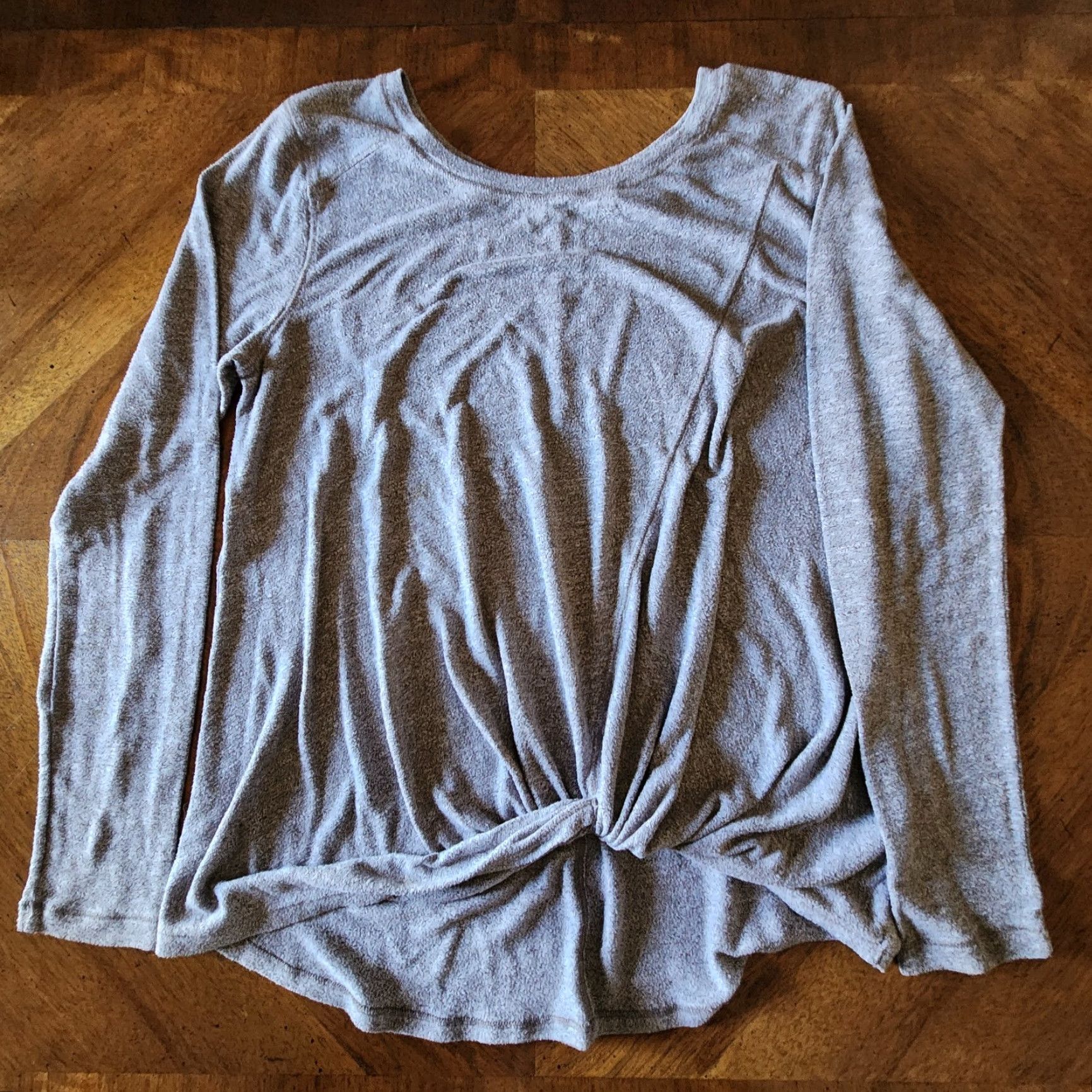 Vintage Zella Shirt Long Sleeve Twist Front Womens Small Gray Size S / US 4 / IT 40 - 2 Thumbnail